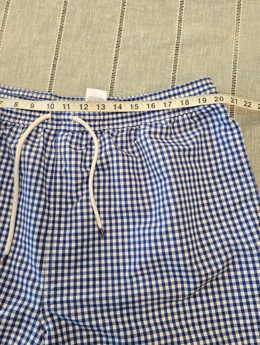 Polo Ralph Lauren Mens Gingham Swim Trunks Blue White 2xB